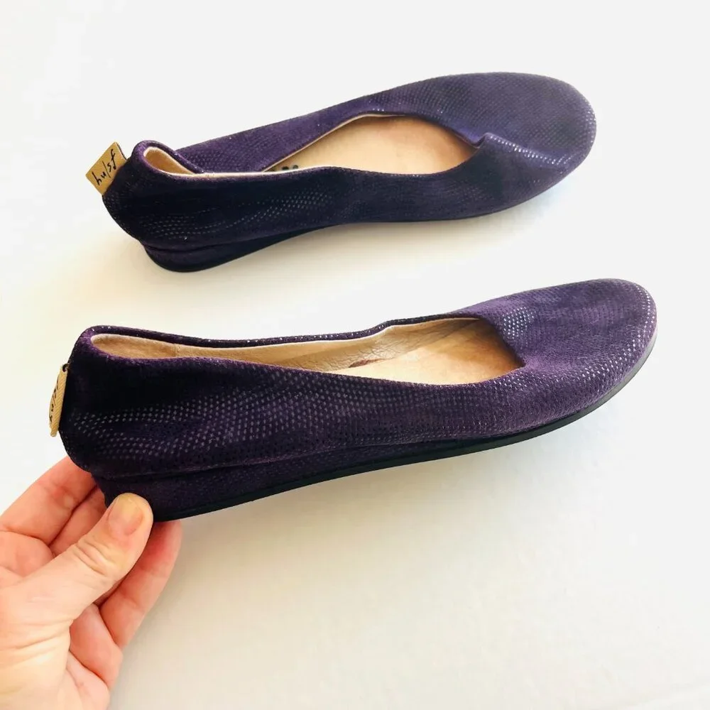 French Sole FS/NY Sz 38 Purple Suede Leather Slip-on Wedge Heel Shoes Flats‎ - Picture 6 of 8